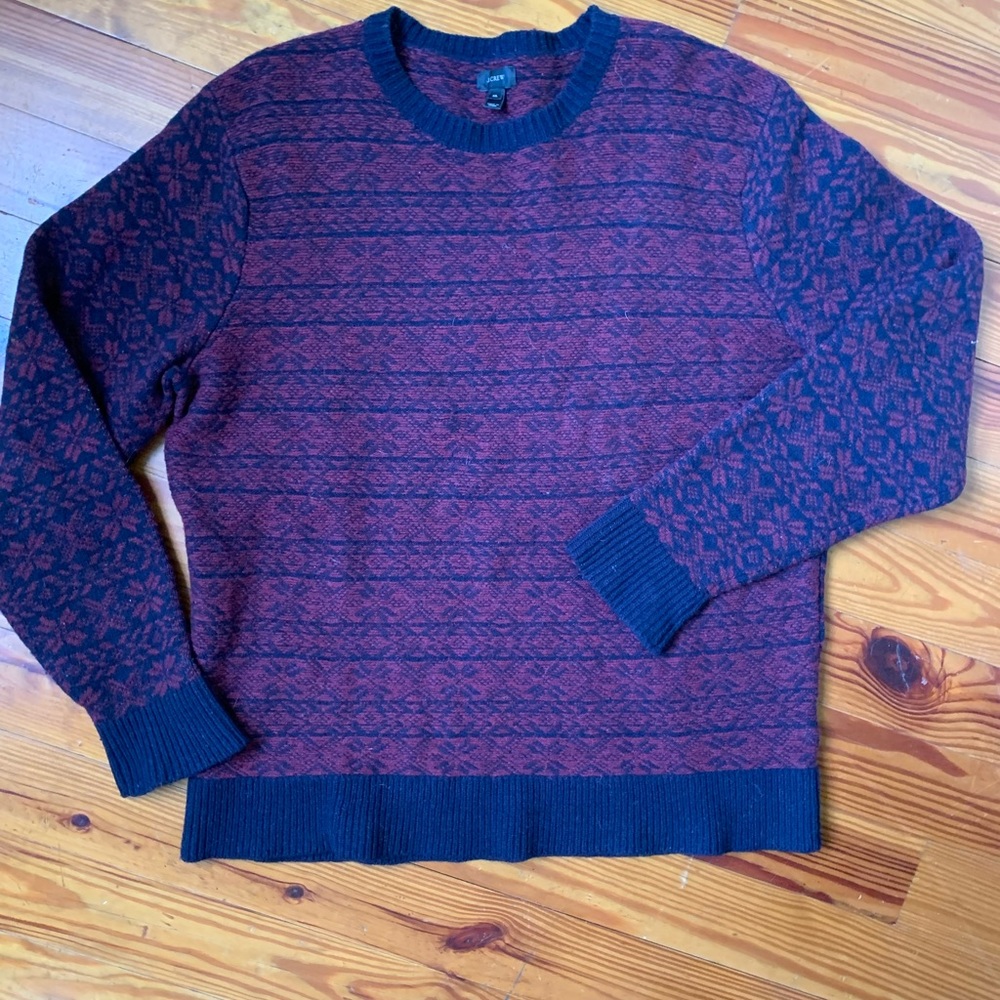 J Crew Red and Blue Sweater
